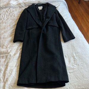 Vintage Charcoal Black Wool Coat